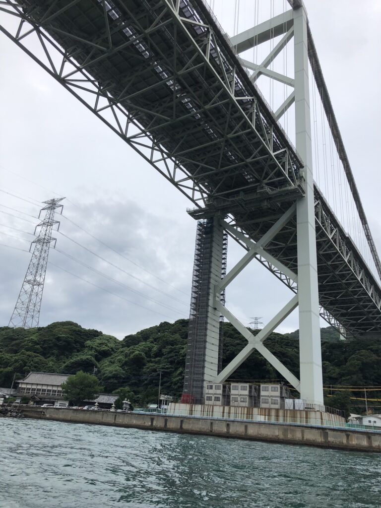 関門橋を下から見た写真