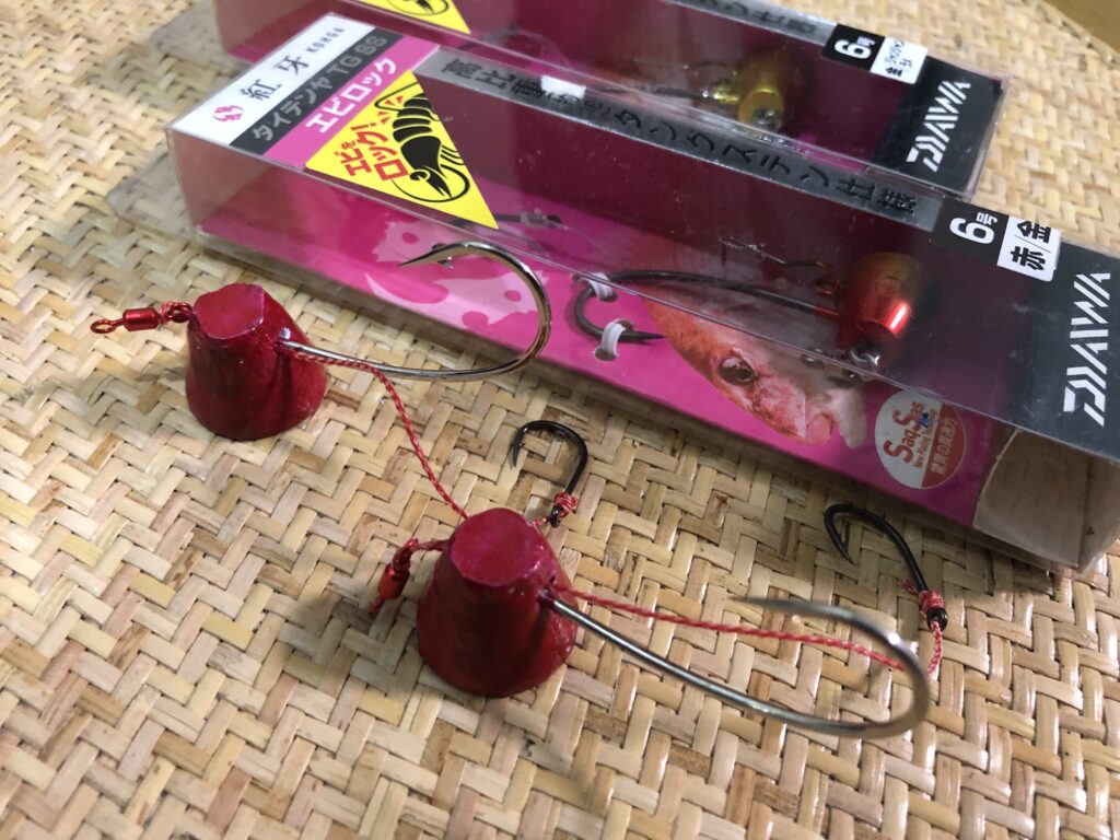 自作のテンヤと購入品写真