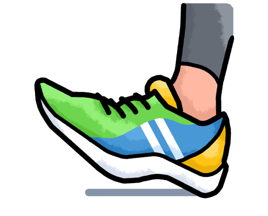 ウォーキングをするためのスニーカーの絵