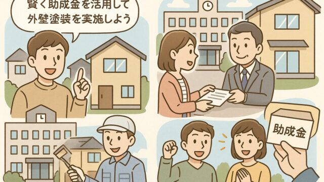 外壁塗装の助成金に関するイラスト